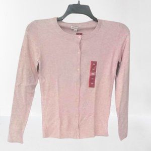 Long Sleeve Buttoned Cardigan - Light Pink